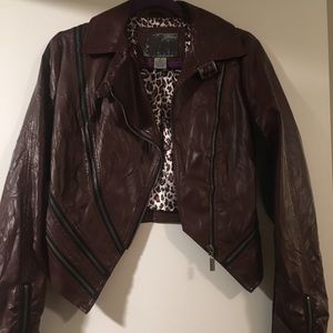Burgundy leather jacket
